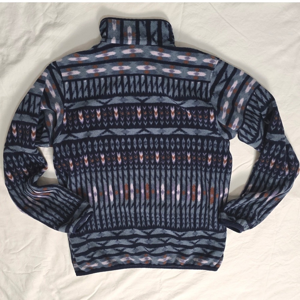 Patagonia Womens Large Synchilla Workwear Fleece 1/4 Snap-up Pullover Aztec Blue - Picture 7 of 7